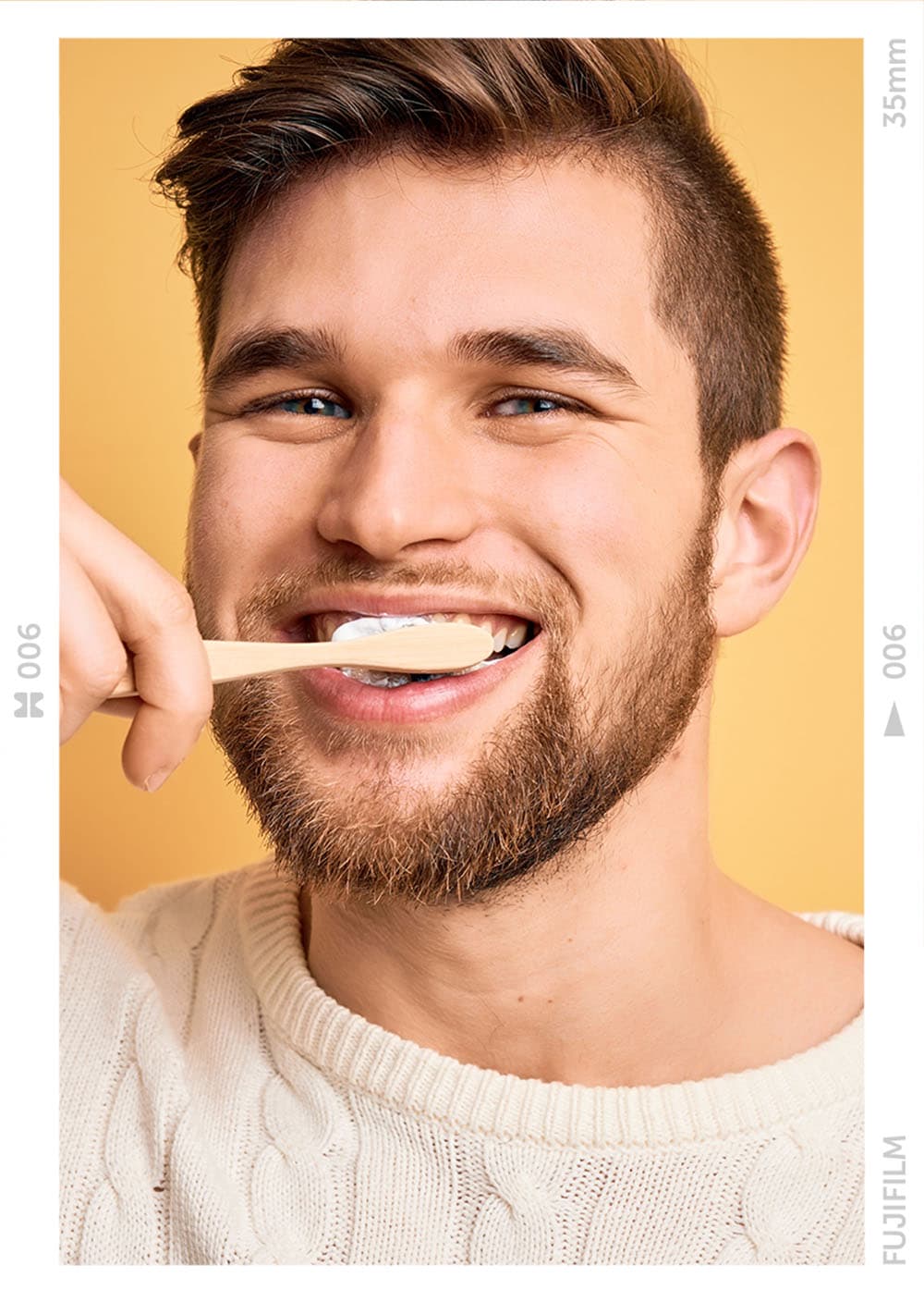 Man brushing teeth